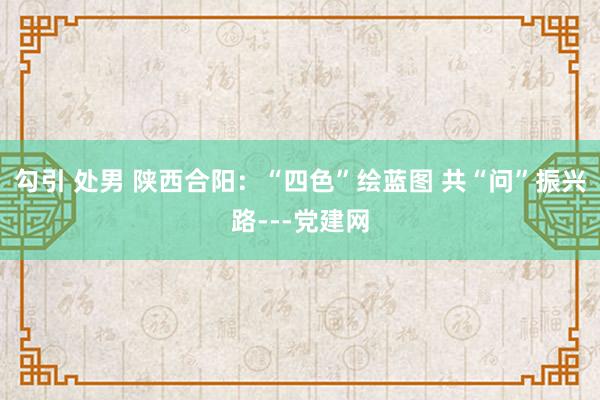 勾引 处男 陕西合阳：“四色”绘蓝图 共“问”振兴路---党建网