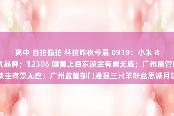 高中 自拍偷拍 科技昨夜今晨 0919：小米 8 月玉成球第二大智妙手机品牌；12306 回复上百东谈主有票无座；广州监管部门通报三只羊好意思诚月饼事件